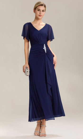 Navy blue Mother of the bride dress