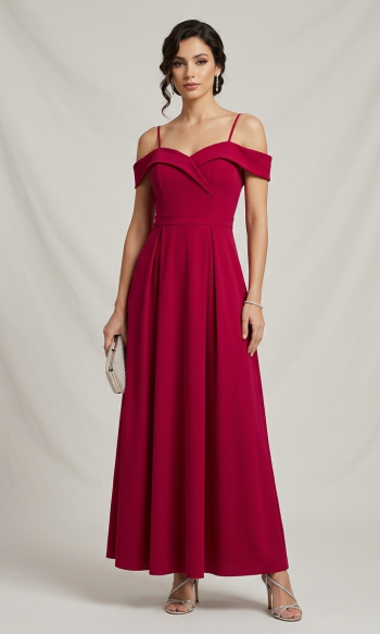 Off shoulder burgundy